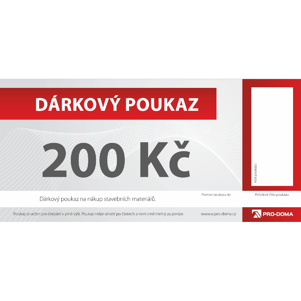 Obrázek odměny Poukaz na nákup stavebnin 200 Kč